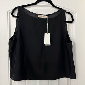 Tory Burch Black Silk Satin Shell 10